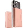 TECHMADE ETRES Smart Wallet Classic Saffiano - Portafoglio MagSafe RFID Uomo Donna, Slim, Elegante, con Tasca per Contanti - Compatibile iPhone (rosa)