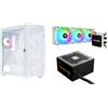 Enermax MarbleShell Mesh MS31 Snow White ARGB Midi Tower Case PC da gioco & CYBERBRON III 750 Watt 80 Plus Bronze Alimentatore di rete e raffreddamento ad acqua LIQMAX III 360 Bianco Bundle; 31WW-750N