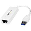 StarTech.com Adattatore USB Ethernet Gigabit (RJ45) - Dongle USB 3.0 a RJ45 for Laptop/PC - Convertitore USB-A a Ethernet 10/100/1000 Mbps - Adattatore di rete alimentato via USB - Bianco (USB31000SW)