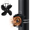 XMTECH Ventilatore per camino a 4 blade con anello di ricambio, silenzioso, per camino, senza corrente, per forno a legna, per stufa a legna, camino