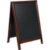 SECURIT - Lavagna Da Terra Deluxe - Per Pennarelli A Gesso Liquido - Per Caffè, Ristoranti, Bar, Negozi- 55x85 cm - Colore Noce