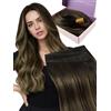 Fshine Extension Capelli Veri Cucitura Balayage Da Marrone Scuro A Castano Extension Capelli Remy Weft 35cm 50g Matasse Capelli Veri Tessitura #2/8/2