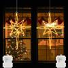 echosari 2 pezzi Stella di Betlemme LED Luci della Finestra 120 LED Decorazione di Natale Sospesa per Finestra con Timer, Stella di Natale in Metallo Tenda Luminosa Decorazioni per Interni e