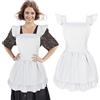 Aspire Grembiule da Cucina per Donna Grembiule da Cameriera con Volant in Cotone retrò Costume Vintage da Cameriera, Bianco