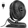 HONYIN Mini ventilatore USB a clip, ventilatore personale da scrivania con morsetto robusto, rotazione di 720°, 3 velocità di raffreddamento tramite presa USB, per casa, ufficio e scrivania