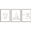 Dazzlewall Set di 3 Poster Linee Minimaliste Bianco e Nero per Cucina Bar Caffè 30×40 cm Senza Cornice