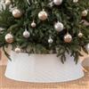 PUDO Copri Albero di Natale Base: Gonna per Albero Christmas Tree Skirt Collar in Plastica - 71cm Diametro Fondo - Simple Bianco