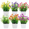JINXIAN 6 Pezzi Piante Finte Fiori Finti con Vasetto Alto Circa 7,48 Pollici Vaso per Piante da Interno Pianta Artificiale per Decorazioni Casa Scrivania Balcone e Bagno