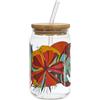 HOME DECO FACTORY, KA0466, lattina e Cannuccia in Vetro dal Design Tropicale Paradis Exotique, 45 cl, Ideale per Cocktail e succhi, Resistente ed Elegante, Multicolore, Trasparente