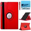 R.SHENGTE Custodia per Huawei MediaPad T3 10 Tablet 9.6 inch (AGS-W09 AGS-L09 AGS-L03) - Rotazione di 360 gradi Custodia protettiva completa per supporto,Con Penna Stilo, Pellicola Per Schermo (Red)