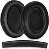 Miruchertter HD380, cuscinetti auricolari di ricambio compatibili con cuffie Sennheiser HD380 Pro HD380 G4ME One PXC450 PC350, cuffie in pelle proteica, isolamento acustico, cuscinetti in memory foam, colore nero