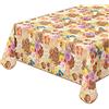 emmevi Tovaglia Antimacchia Tavolo Cucina Colorata Bordata Cotone Plastificato MOD.CINZ9C 120x160 Marrone