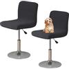 AIMENJOY Coprisgabello da bar Jacquard Coprisedie con Schienale Universale Fodere per Sgabelli per Sedia da Bar Fodere Coprisedia Rimovibile per Bar Cene Hotel (Black,2)
