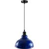 Generic Homin Lampada a sospensione retrò vintage lampadario lampada illuminazione da soffitto paralume in metallo per ristorante soggiorno camera da letto cucina bar corridoio (Blu navy)