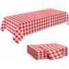 C CRYSTAL LEMON - Confezione da 4 tovaglie da picnic - Rosso e bianco a scacchi per tavolo da picnic - Vinile gingham perfetto per esterni e campeggio - Tovaglia impermeabile