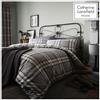 Catherine Lansfield - Kelso Cotton Rich Double Duvet Set Charcoal