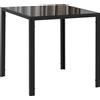 HOMCOM Tavolo da pranzo per 4 persone, con piano in vetro temperato e piedi in acciaio, 75x75x75 cm, nero | Aosom Italy