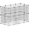 PawHut Gabbia per Animali Piccoli Modulare con Porta e Pannelli in Acciaio, 120x60x80 cm, Nero | Aosom Italy