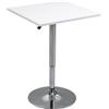 HOMCOM Tavolo da Bar Regolabile in Altezza, Piano Girevole a 360°, Piedi Antigraffio, Base in Metallo Stabile, Bianco | Aosom Italy