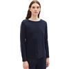 TOM TAILOR Denim 1039796 Maglia Basic a Maniche, 10668-sky Captain Blue, L Donna