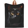 amepay Simpatica coperta con gatto nero, regalo per amanti dei gatti, donne animali gattino, coperta in flanella per casa, divano, letto, divano, morbida, pelosa, leggera, decorazione per adulti per