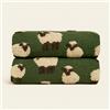 BenasciuttiCasa Lana cotta 150x170 morbido PLAID caldo Pecorelle verde muschio