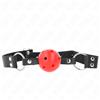 KINK - PALLA TRASPIRANTE BAVAGLIO 4 CM CON DOPPIO RIVETTO ROSSO 62,5 x 2,5 CM REGOLABILE 42-58 CM