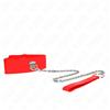 KINK - COLLANA CON CINTURA 65 CM CON LARGO CINTURINO ROSSO REGOLABILE 33,5-41 CM X 5 CM