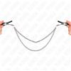 KINK - PINZE PER CAPEzzoli CON 2 CATENE SPESSE ARGENTO 20/23 CM