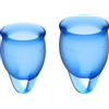 SATISFYER FEEL CONFIDENT KIT COPA MENSTRUAL TRANSPARENTE 15+20ML - azul