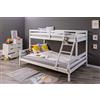 Inter Link Letto a castello Letto per ragazzi Letto a castello Letto per bambini Pino massiccio Bianco 2 letti 90 x 200 e 140 x 200 cm Senza base Sleepy Cloud