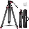 NEEWER Treppiede Fotocamera da 200cm con Testa Fluida 360°, Cavalletto Video Robusto in Lega Alluminio con Piastra QR Compatibile con Canon Nikon Sony e Altre DSLR Videocamere, Max 8kg, Panno Pulizia