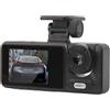 Garsent Dash Cam Anteriore Posteriore e Interna, Dash Cam 1080P FHD per Auto, Dashcam Tripla Videocamera per Auto a Tre Vie con Visione Notturna IR, Telecamera Interna Rotante, Modalità