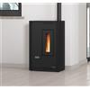 Yeppon La Nordica Stufa a pellet Luisella 5.0 nera 5.1kW rendimento 92.4% 146m³ riscaldabili
