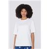 Tezenis T-shirt 100% Cotone Pesantezza Media Over Donna Bianco