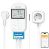 Meross Regolatore di temperatura Smart Termostato Presa per HomeKit Digitale WiFi Termostato Riscaldamento Presa con Sonda per Riscaldamento e Raffreddamento 16 A, 2,4 GHz