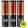 DUNLOP FORT CLAY COURT Tennis Ball pack 12 palline (4x3)