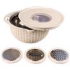 Luqeeg Set di Colini e Colapasta 4 in 1 con Ciotola per Cucina, Set di Colini e Colapasta per Alimenti con Strumenti per Affettare, Colino Rotante, Centrifuga per Insalata, Pulisci