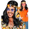 W WIDMANN MILANO Party Fashion - Parrucca anni '70 Disco Fever con fascia, capelli artificiali, flower power, hippie