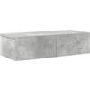 vidaXL Scaffale a Parete con Cassetti Grigio 60x26,5x15 cm Truciolato, mensola da Muro con mobiletto, mobiletto portaoggetti Montato a Muro, unità a Muro sospesa