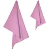 Tex family Set Asciugamani Microfibra 1+1 Viso e Ospite, Ultra Assorbenti, Leggeri, Asciugatura Rapida per Casa, Palestra e Viaggi - Rosa