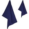 Tex family Set Asciugamani Microfibra 1+1 Viso e Ospite, Ultra Assorbenti, Leggeri, Asciugatura Rapida per Casa, Palestra e Viaggi - Blu Scuro