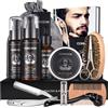 comozon Kit Cura Barba Uomo,Comozon 12 in 1 Kit Barba Uomo Professionale Prodotti Barba Uomo Con Rullo per Barba,Olio per Barba,Shampoo per Barba,Balsamo per Barba,Pettine, Spazzola per Barba,Forbici