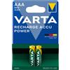 VARTA PILA TIPO MINI STILO RICARICABILE AAA 1.2V NIMH 800 MAH CONFEZIONE DA 2 PEZZI