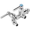 Fdit Rubinetto miscelatore a doppia manopola per acqua fredda, a corpo singolo, con doppio attacco filettato G 1/2", adatto per lavanderia, lavelli da e docce, Straight handle