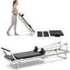 VEVOR Riformatore Pilates Pieghevole, Macchina per Allenamento Pilates per Palestra Casa, Letto Pilates con Doppia Resistenza Molla e Corda, per Utenti Avanzati Principianti, Fino a 181,4 kg