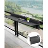 VEVOR Tavolo Sospeso Pieghevole in Metallo per Ringhiera del Balcone da 1220 x 300 mm, Tavolo da Bar all'Aperto per Ringhiere Staffa in Acciaio Inossidabile, per Patio e Terrazza 7,2 kg