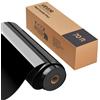 VEVOR Foglio di Rotolo Vinile Termoadesivo per Tessuti 304,8 x 21336 mm, Pellicola per Plotter in Vinile a Trasferimento Termico per Macchine da Taglio, per Magliette Cuscini Cappelli, HTV, Nero