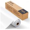 VEVOR Foglio di Rotolo Vinile Termoadesivo per Tessuti 304,8 x 15240 mm, Pellicola per Plotter in Vinile a Trasferimento Termico per Macchine da Taglio, per Magliette Cuscini Cappelli, HTV, Bianco