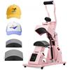 VEVOR Pressa a Caldo per Cappelli con 2 Piastre Intercambiabili, Macchina per Pressatura a Caldo per Cappelli con Controllo della Temperatura e del Tempo, per Cappellini, Fasce, Mascherine, Rosa